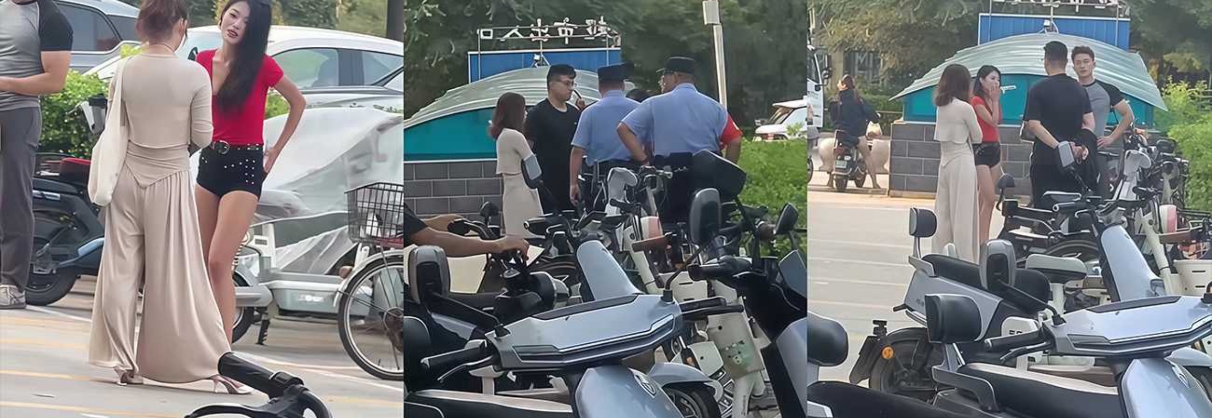 红衣上衣女子打小三完整视频爆出 由女女抓扯 变成男女四人双阵营群架