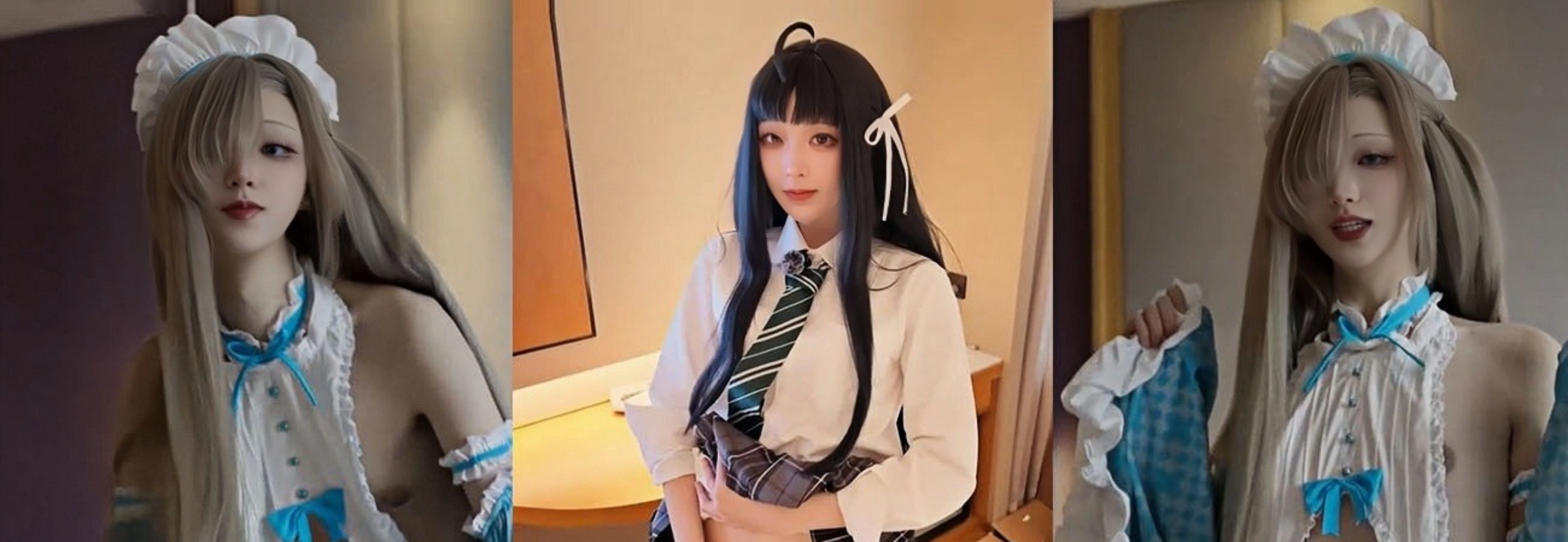 TS伪娘怡华小女仆装被猛干屁眼 无辜眼神伸手求抱求亲亲 看的直男都受不了